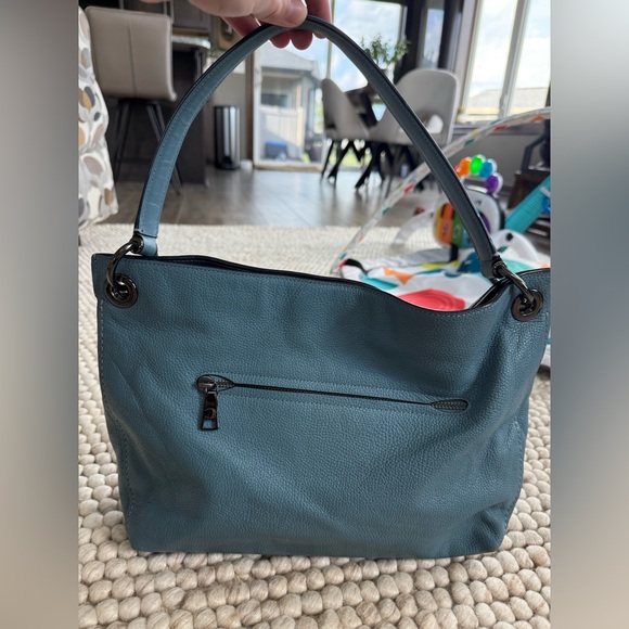 Coach Clarkson Hobo Blue Leather Women's Purse - Picture 3 of 11